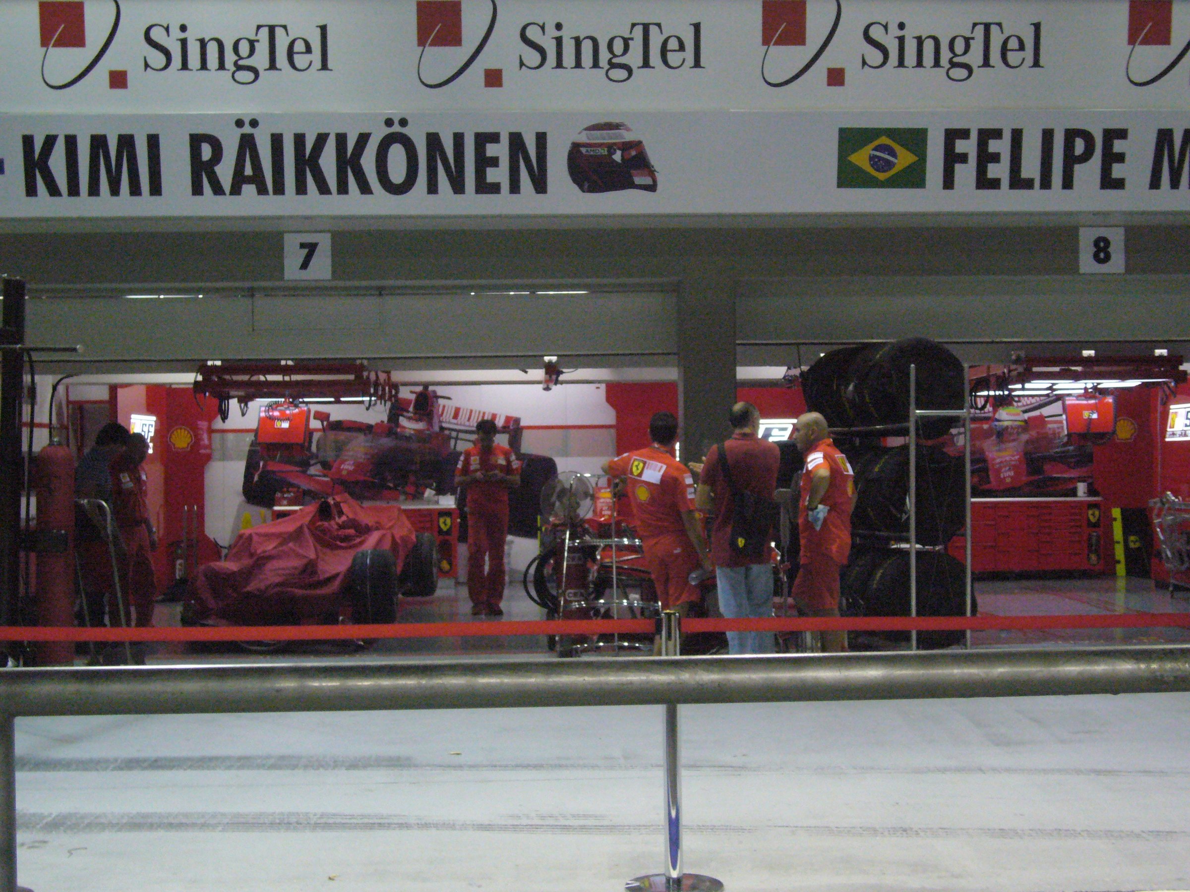Inside the garage of a Formula 1 team