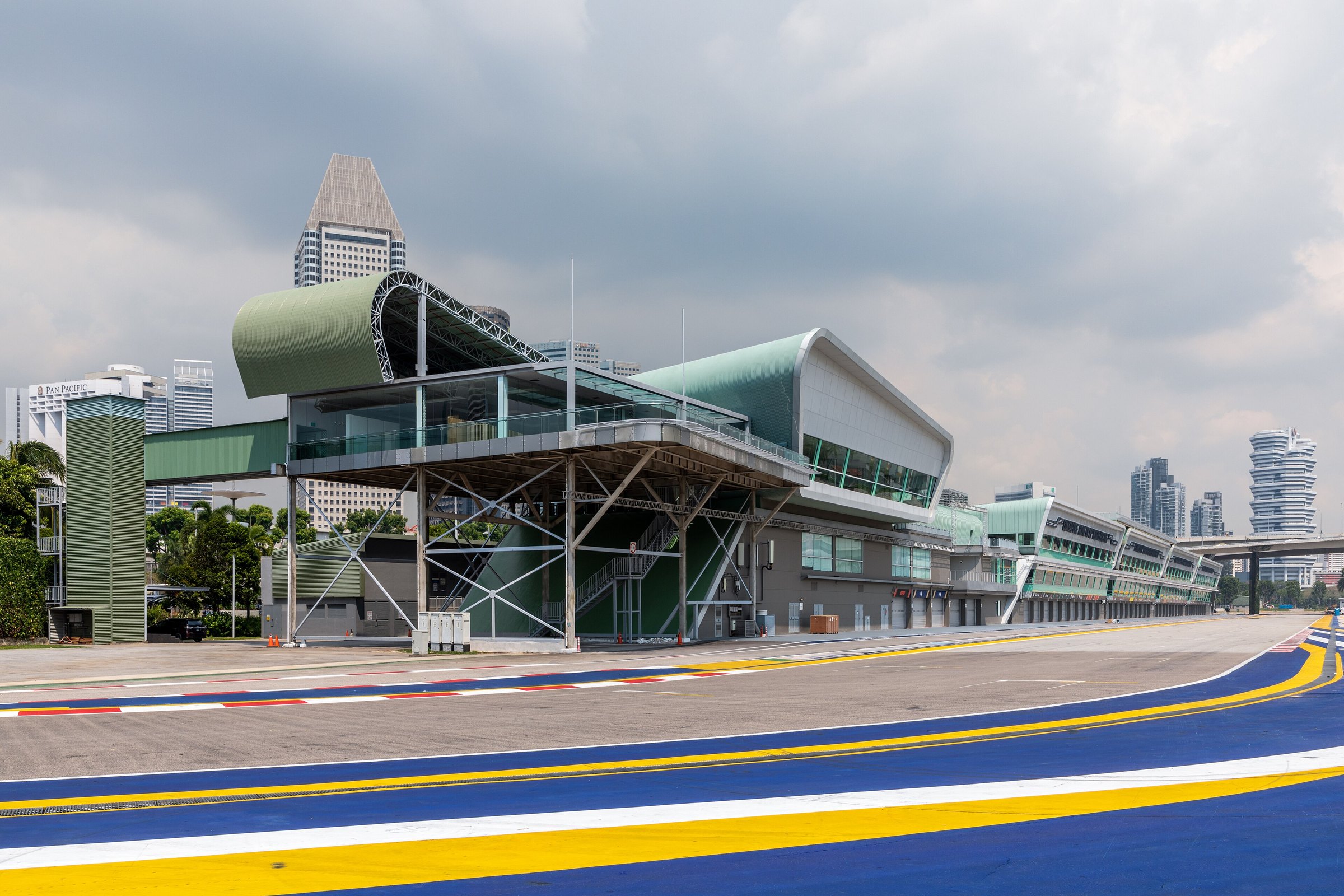 View from the Paddock Club terrace at Marina Bay Street Circuit